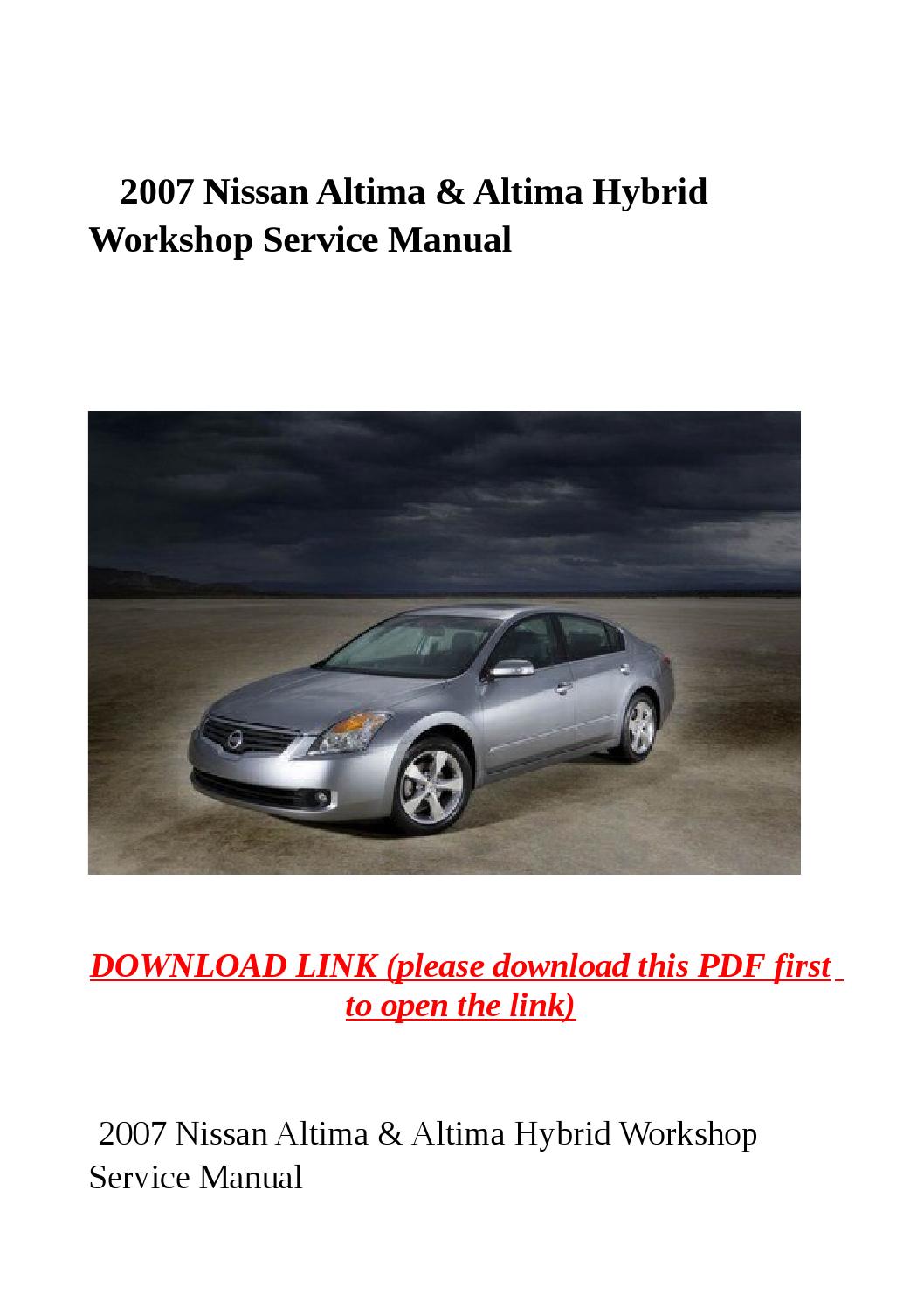2007 nissan altima service manual download