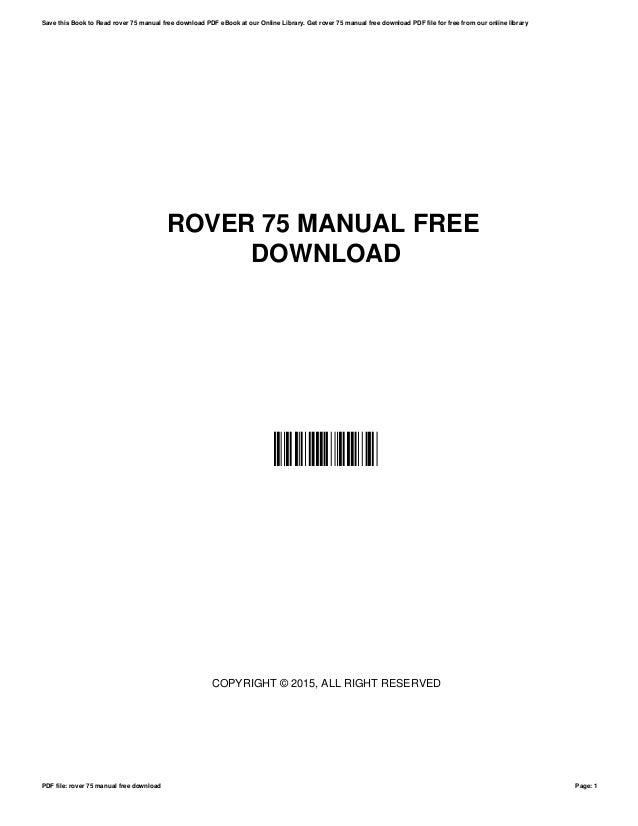 haynes rover 75 manual free download